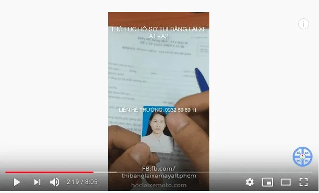 [Thủ Tục] Hồ Sơ Thi Bằng Lái Xe Máy A1 & Mô tô A2 Mới Nhất 2019 4
